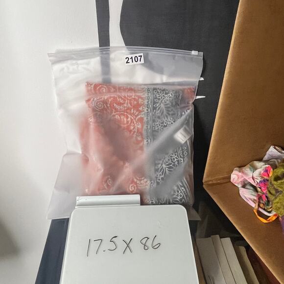 Mieko Mintz Women's Scarf Mixed Print Kantha Patchwork Multicolored Cotton 86" - Picture 10 of 10